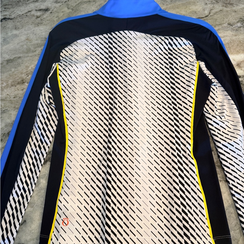 Kinona Black, White & Blue 1/4 Zip with Yellow Accents.  EUC - Picture 5 of 9